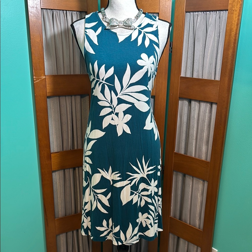 Old Navy Floral Teal Sleeveless Dress